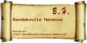 Bendekovits Hermina névjegykártya